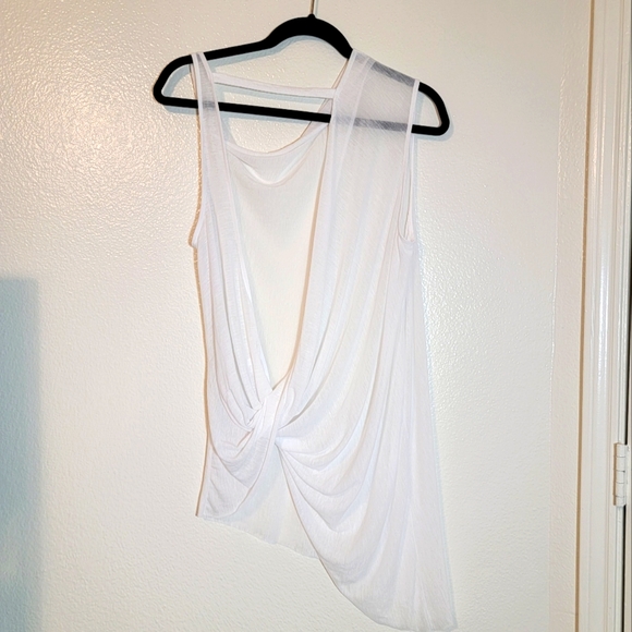 Helmut Lang Tops Helmut Lang Threadbare T Twist Back Asymmetric